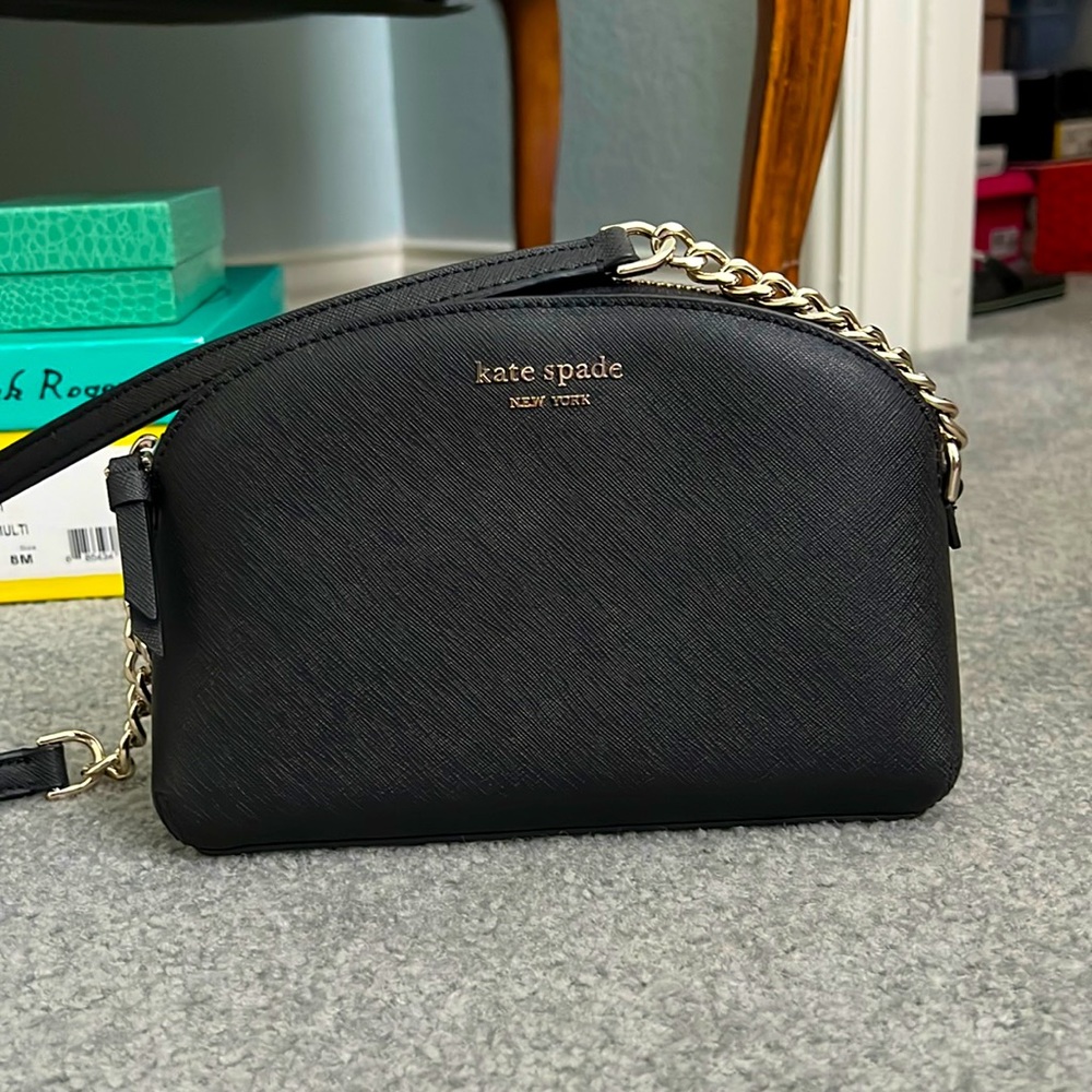 Kate Spade Black Steffiano Leather Crossbody Handbag